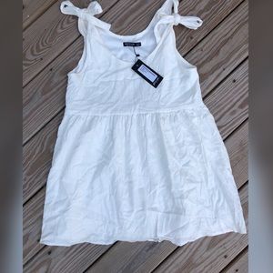 Nasty Gal tie strap babydoll style ivory dress